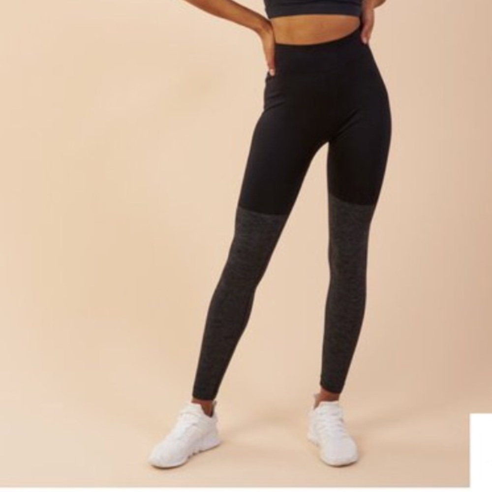 Gymshark Seamless Two-Toned Legging (black+grey)
